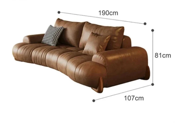 Athena Modern Leather Grand Sofa