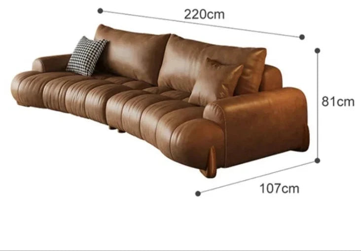 Athena Modern Leather Grand Sofa