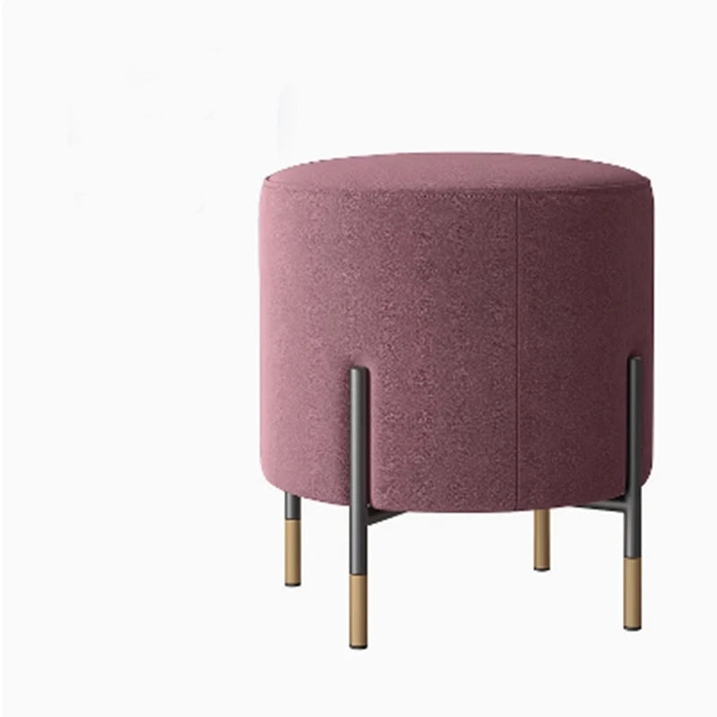 Athena Scandinavia Round Stool - Designer Velvet Ottoman