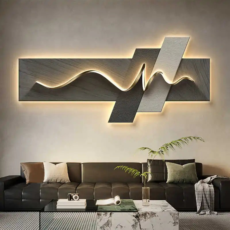 Maison Geometric Wall Lamp - Designer Wood Lighting with Remote Control