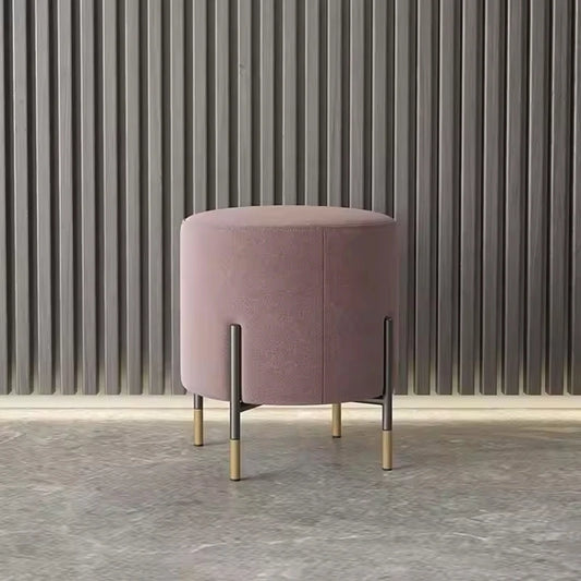 Athena Scandinavia Round Stool - Designer Velvet Ottoman