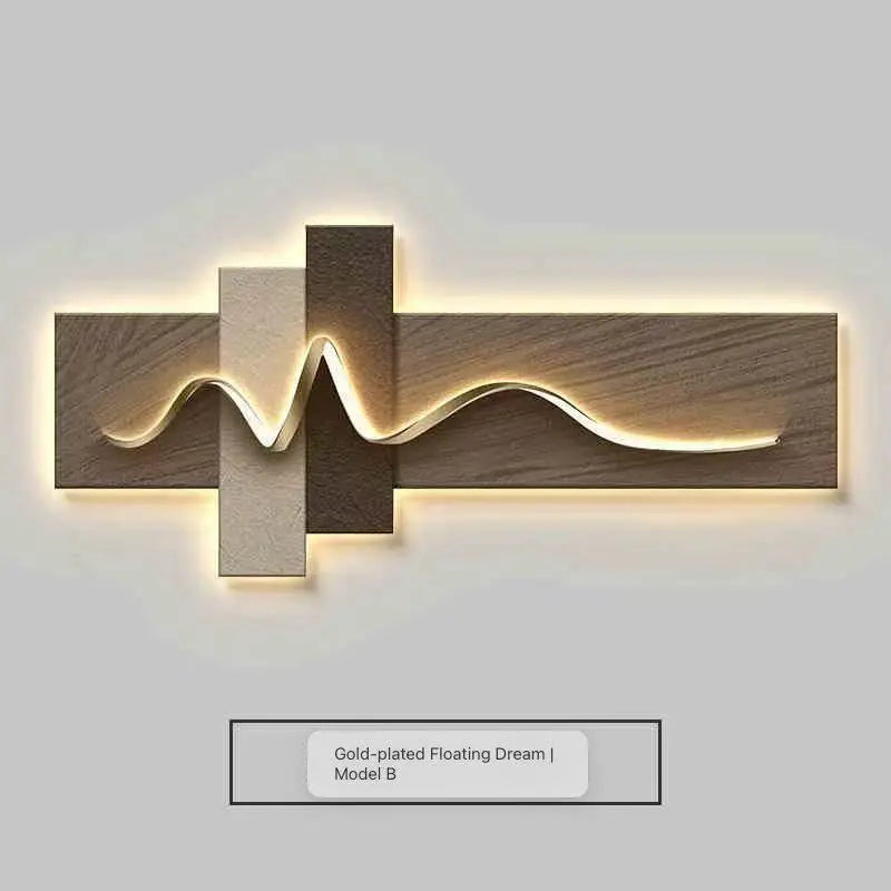 Maison Geometric Wall Lamp - Designer Wood Lighting with Remote Control