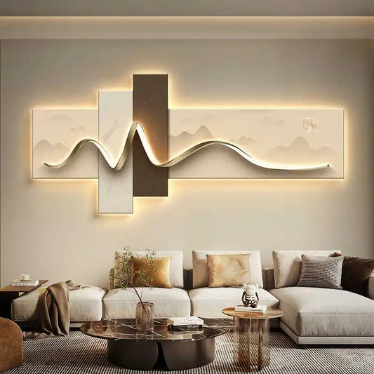 Maison Geometric Wall Lamp - Designer Wood Lighting with Remote Control