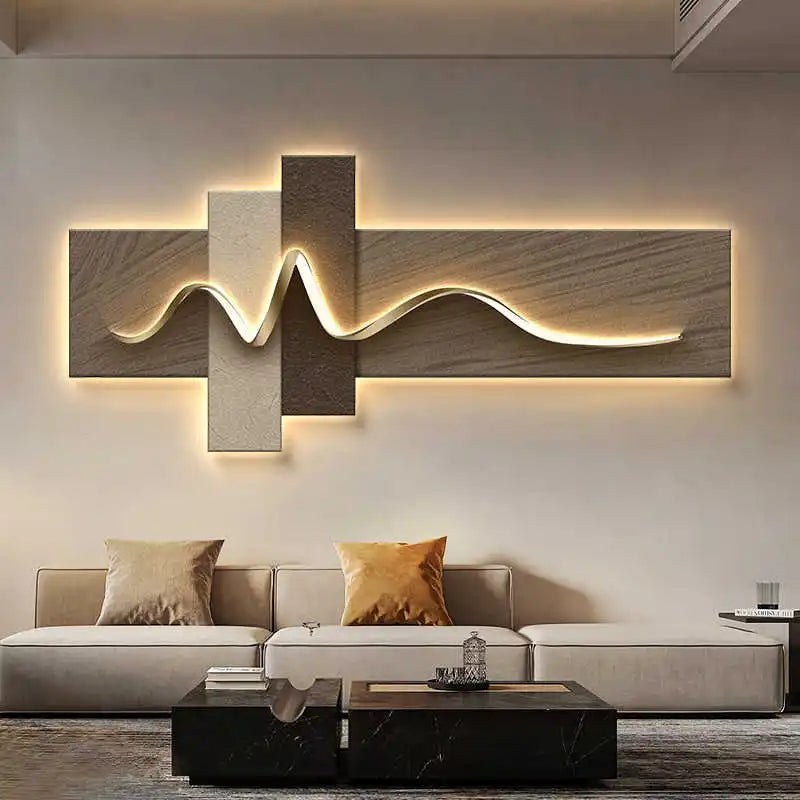 Maison Geometric Wall Lamp - Designer Wood Lighting with Remote Control