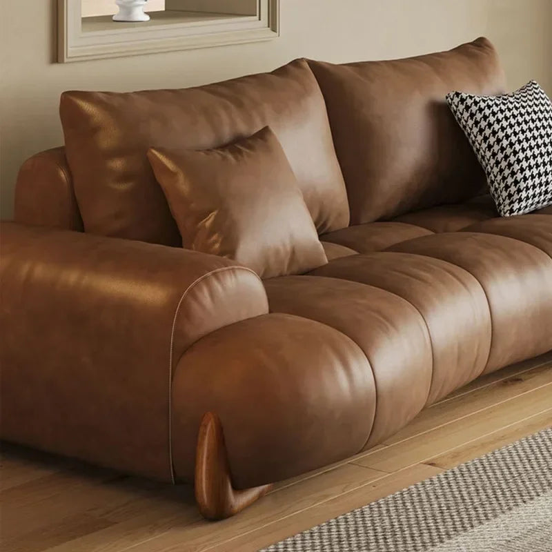 Athena Modern Leather Grand Sofa