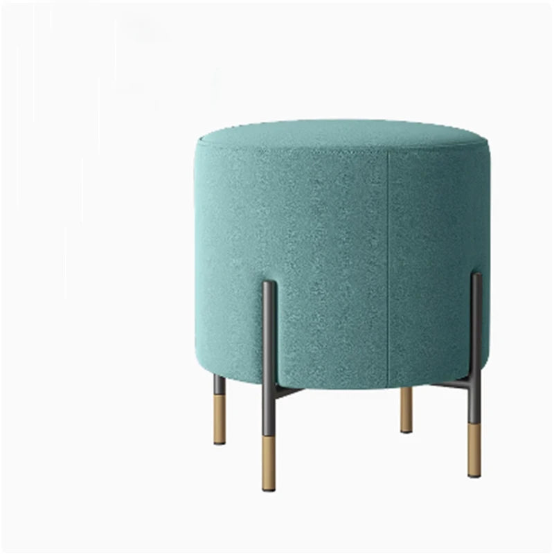 Athena Scandinavia Round Stool - Designer Velvet Ottoman