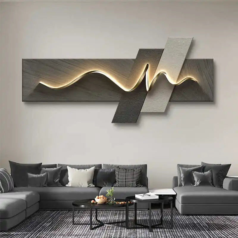 Maison Geometric Wall Lamp - Designer Wood Lighting with Remote Control