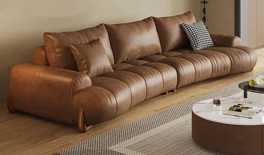 Athena Modern Leather Grand Sofa