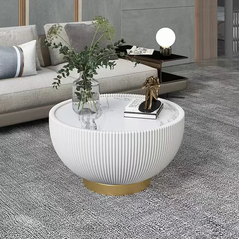 Modern Minimalist Round Coffee Table - Designer Living Room Furniture